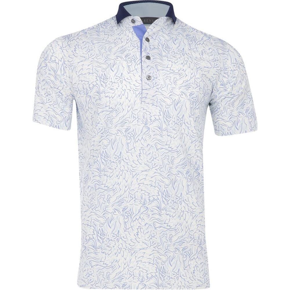 NWT Greyson Men's Garden of Thieves Short Sleeve Polo in Artic size XXL